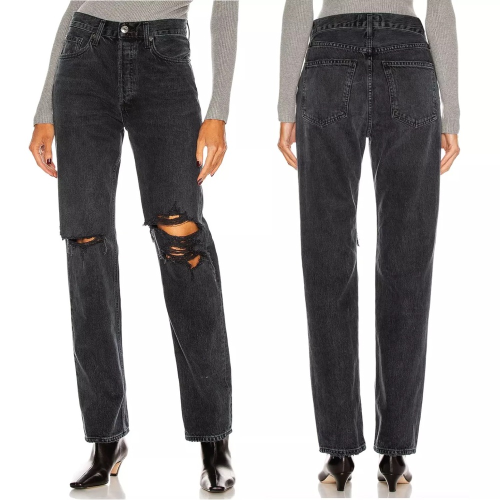 FLASH SALE $55 Agolde Black Lana Jeans- Distressed-Size 28